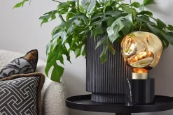 Ampoule LED à filament spirale E27 globe 75lm blanc chaud verre champagne jaune clair métallisé Calex