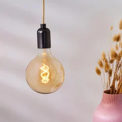 Ampoule LED à filament spirale globe E27 450lm 8W blanc chaud ⌀12,8 cm ambrée