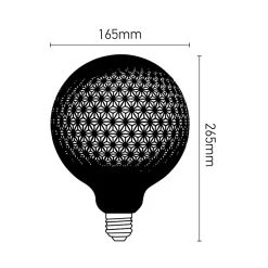 Ampoule LED à filament Tatoo E27 130lm 6W blanc chaud ⌀12,8 cm noir