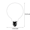 Ampoule LED à filament torsadé E27 G95 transparente 5W 400lm 2200K