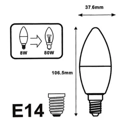 Ampoule LED - SILUMEN - E14 8W - Blanc Neutre 4200k - 5500k - 180