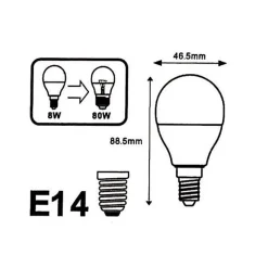 Ampoule LED - SILUMEN - E14 8W 220V G45 - Blanc Neutre 4200k - 5500k - Globe - A+