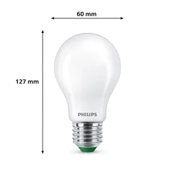 Ampoule LED A60 E27 485lm=40W blanc chaud Philips ⌀6 cm dépoli