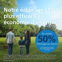 Ampoule LED A60 E27 1535lm=100W blanc chaud Philips ⌀6 cm dépoli