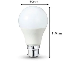 Ampoule LED B22 9W 220V A60 180 degrés - Blanc Chaud 2300K - 3500K - SILAMP