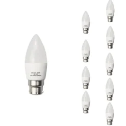 Ampoule LED B22 6W 220V C37 180 degrés (Pack de 10) - Blanc Froid 6000K - 8000K - SILAMP
