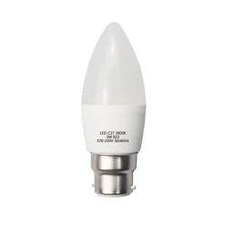 Ampoule LED B22 6W 220V C37 180 degrés - Blanc Chaud 2300K - 3500K - SILAMP