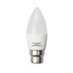 Ampoule LED B22 6W 220V C37 - SILUMEN - Blanc Froid 6000K - Angle 180