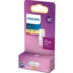 Ampoule LED capsule G9 220lm 1.9W = 25W IP20 blanc chaud Philips