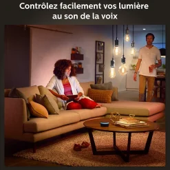 Ampoule LED connectée Edison Philips Hue E27 IP20 580lm 9W blanc doux