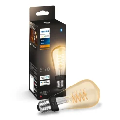 Ampoule LED connectée Edison Philips Hue E27 IP20 580lm 9W blanc doux