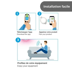 Ampoule LED connectée KOZii, éclairage blancs + couleurs, GU10 Spot encastrable orientable 5W Variation de couleur et luminosité