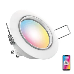 Ampoule LED connectée KOZii, éclairage blancs + couleurs, GU10 Spot encastrable orientable 5W Variation de couleur et luminosité