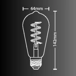 Ampoule LED connectée KOZii, éclairage multi-blancs, Filament E27 ST64 au verre ambré, 4,9W cons. Variation de luminosité