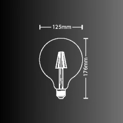 Ampoule LED connectée KOZii, éclairage multi-blancs, Filament E27 G125 au verre ambré, 5,5W cons. Variation de luminosité