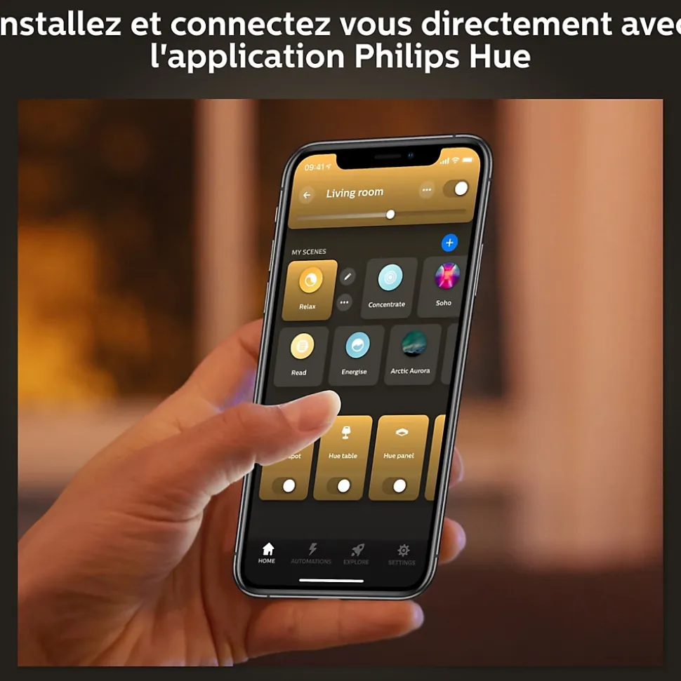 Ampoule LED connectée Philips Hue Globe G93 E27 IP20 580lm 7,2W blanc doux