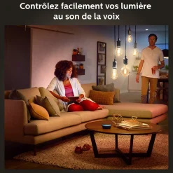 Ampoule LED connectée Philips Hue oblong IP20 E27 550lm 7W blanc