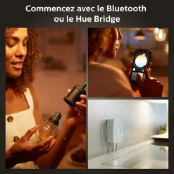 Ampoule LED connectée Philips Hue A60 IP20 E27 550lm 7W blanc