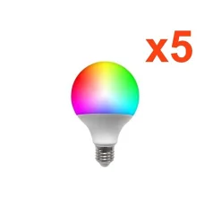 Ampoule LED Connectée WiFi E27 11W G95 RGBW (Lot de 5) - SILAMP