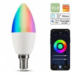 Ampoule LED Connectée WiFi E14 5.5W RGBW C37 (Pack de 5) - SILAMP