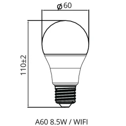 Ampoule LED Connectée Wifi E27 8.5W RGBW A60 - SILAMP