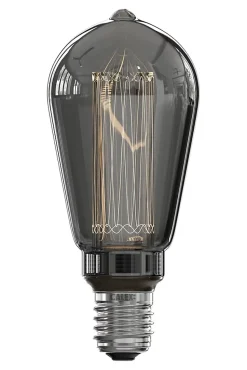 Ampoule LED Crown Glassfiber noir dimmable E27 ST64 ⌀6,4cm 40lm 3,5W blanc chaud Calex