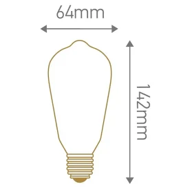 Ampoule LED décorative edison filament boucle Happy in E27 1,5W 60lm ⌀6,4 x H.14,2cm blanc chaud Girard Sudron