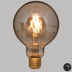 Ampoule LED Dimm - verre et métal - ambré - E27 - Atmosphera