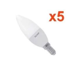 Ampoule LED E14 - SILUMEN - 8W - Blanc Chaud 2300K - Pack de 5 - C37 180