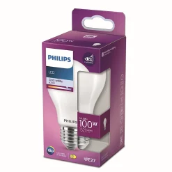 Ampoule LED E27 A60 dépolie 1521lm 10.5W IP20 blanc froid Philips