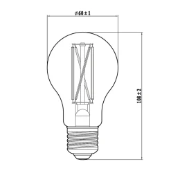 Ampoule LED E27 A60 filament 470lm = 40W blanc chaud Eco Jacobsen