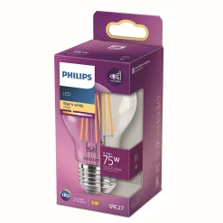 Ampoule LED E27 A60 1055lm 8.5W = 75W IP20 blanc chaud Philips