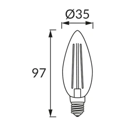 Ampoule LED E14 C35 4W Filament - Blanc Chaud 2300K - 3500K - SILAMP
