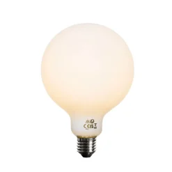Ampoule LED E27 dimmable opale G125 5W 450lm 2200K