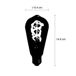 Ampoule LED E27 filament en spirale ST64 5W 400lm 2200K