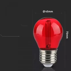 Ampoule LED E27 Filament 2W G45 Rouge - SILAMP
