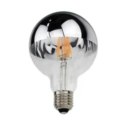 Ampoule LED E27 Filament 4W G95 Reflet Argent - Blanc Chaud 2300k - 3500k - SILUMEN