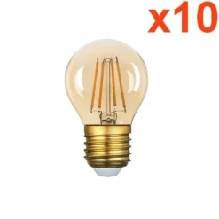 Ampoule LED E27 Filament 4W G45 240 degrés Dimmable (Pack de 10) - Blanc Chaud 2300K - 3500K - SILAMP