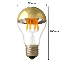 Ampoule LED E27 Filament 7W A60 Reflet Or - Blanc Chaud 2300K - 3500K - SILAMP