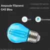 Ampoule LED E27 Filament 2W G45 Bleu - SILAMP