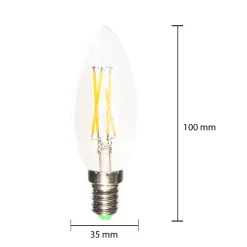 Ampoule LED E14 Filament 6W 220V C35 COB 360 degrés - Blanc Froid 6000K - 8000K - SILAMP