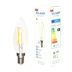 Ampoule LED E14 Filament 6W 220V C35 COB 360 degrés - Blanc Froid 6000K - 8000K - SILAMP