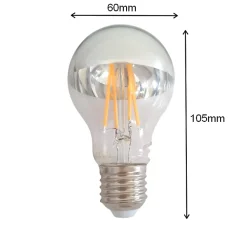 Ampoule LED E27 Filament 7W A60 Reflet Argent - Blanc Chaud 2300K - 3500K - SILAMP
