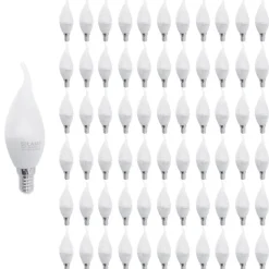Ampoule LED E14 Flamme 8W 220V 38mm (Pack de 100) - Blanc Chaud 2300K - 3500K - SILAMP
