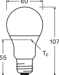 Ampoule LED E27 806lm blanc chaud 8W Osram