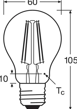 Ampoule LED E27 470lm blanc chaud 4W Osram