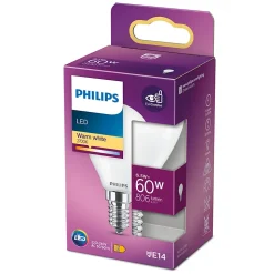 Ampoule LED E14 (SES) P45 FR 806lm 6.5W = 60W IP20 blanc chaud Philips