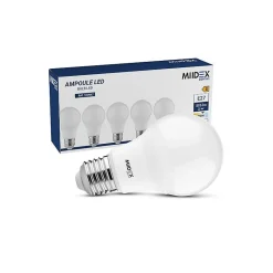 Ampoule LED E27 7W - Blanc Neutre 4000K - 180 - Pack de 5