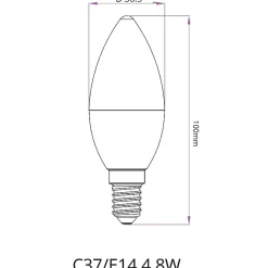 Ampoule LED E14 4.8W C37 - Blanc Neutre 4000K - 5500K - SILAMP