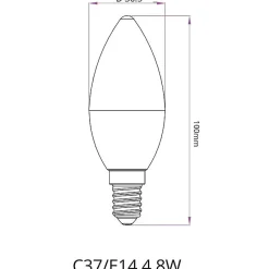 Ampoule LED E14 4.8W C37 (Pack de 10) - Blanc Neutre 4000K - 5500K - SILAMP